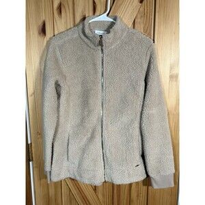 NWT Calvin Klein Jacket Fuzzy Sherpa Latte Color Women's Size Medium